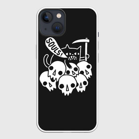 Чехол для iPhone 13 с принтом Кот   Жнец в Белгороде,  |  | apocalypse | cat | death | halloween | mountain | reaper | rider | skull | soul | апокалипсиса | белое | всадник | гора | душа | жнец | кот | кошка | хэллоуин | череп | черепа | черное