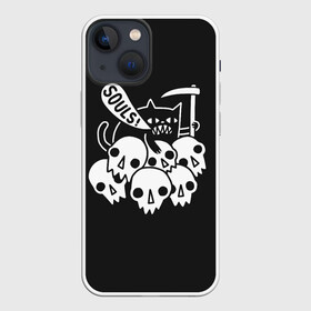 Чехол для iPhone 13 mini с принтом Кот   Жнец в Белгороде,  |  | apocalypse | cat | death | halloween | mountain | reaper | rider | skull | soul | апокалипсиса | белое | всадник | гора | душа | жнец | кот | кошка | хэллоуин | череп | черепа | черное