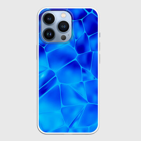 Чехол для iPhone 13 Pro с принтом Ice Under Water в Белгороде,  |  | blue | geometry | gradient | ice | neon | polygon | polygonal | waporwave | water | абстрактный | вода | волны | геометрический узор | геометрия | голубые волны | градиент | зима | зимний узор | лед | ледяная абстракция | ледяной