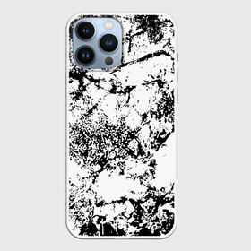Чехол для iPhone 13 Pro Max с принтом Эффект линогравюры в Белгороде,  |  | abstract | black and white | minimalism | urban | urban camouflage | абстрактный узор | белая краска | белое на черном | белый и черный | белый узор | брызги краски | камуфляж | краска | минимализм | монохромный | орнамент