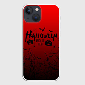 Чехол для iPhone 13 mini с принтом ХЕЛЛОУИН КРАСНЫЙ ЛЕС, ЛЕТУЧИЕ МЫШИ в Белгороде,  |  | bats | bones | ghost | halloween | pumpkin | skull | кости | летучие мыши | приведение | призрак | скелет | тыква | хеллоуин | хоррор | хэллоуин