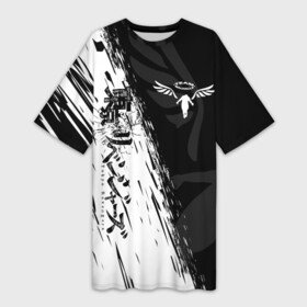 Платье-футболка 3D с принтом ТОКИЙСКИЕ МСТИТЕЛИ WALHALLA КЛАН в Белгороде,  |  | anime | draken | mikey | tokyorevengers | valhalla | аниме | вальгала | дракен | иероглифы | кэн | манга | мандзиро | микки | рюгудзи | сано | символы | токийские мстители