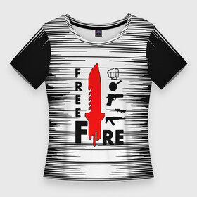 Женская футболка 3D Slim с принтом Free Fire Фри Фаер, в Белгороде,  |  | free fire | free fire battlegrounds | garena | garena free fire | гарена | игра | фри фаер | шутер