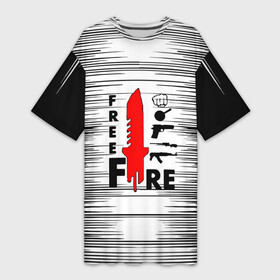 Платье-футболка 3D с принтом Free Fire Фри Фаер, в Белгороде,  |  | free fire | free fire battlegrounds | garena | garena free fire | гарена | игра | фри фаер | шутер