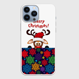 Чехол для iPhone 13 Pro Max с принтом Merry Christmas (оленёнок) в Белгороде,  |  | Тематика изображения на принте: christmas | merry christmas | santa claus | дед мороз | ёлка | новогодние олени | новый год | оленёнок бэмби | оленёнок рудольф | орнамент | с новым годом | сантаклаус | свитер с оленями | снегурочка | снежинки | узоры