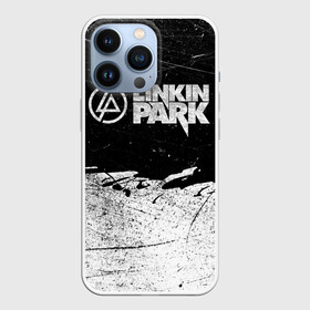 Чехол для iPhone 13 Pro с принтом Линкин Парк Лого Рок ЧБ | Linkin Park Rock в Белгороде,  |  | Тематика изображения на принте: album | bennington | chester | green | grunge | linkin park | mike | music | rock | shinoda | style | альбом | беннингтон | гитара | гранж | линкин парк | логотип | музыка | надпись | певец | полосы | потертости | рок | честер | шинода