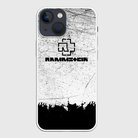 Чехол для iPhone 13 mini с принтом Рамштайн ЧБ Гранж | Rammstein Rock в Белгороде,  |  | album | grunge | music | rammstein | rock | style | альбом | германия | гитара | гранж | лейбл | линдеманн | логотип | музыка | надпись | немецкий | певец | потертости | рамштайн | рок | тиль