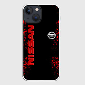 Чехол для iPhone 13 mini с принтом NISSAN RED в Белгороде,  |  | nissan | авто | автомобиль | логотип | марка | машина | надпись | нисан | текстура