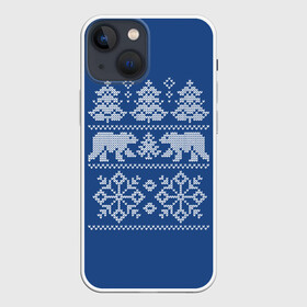 Чехол для iPhone 13 mini с принтом Север в Белгороде,  |  | merry christmas | santa claus | алатырь | бабушкин свитер | белые медведи | вышиванка | новый год | обережная вышивка | орнамент | свитер | свитер с оленями | северные медведи | северные узоры | снежинки | узоры