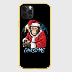 Чехол для iPhone 12 Pro с принтом CHRISTMAS (обезьяна) в Белгороде, силикон | область печати: задняя сторона чехла, без боковых панелей | chimpanzee | christmas | gorilla | merry christmas | monkey | santa claus | бигфут | гамадрил | гиббон | год обе | горилла | дед мороз | ёлка | животное | зверь | мартышка | новый год | обезьяна | орангутан | подарок | праздник