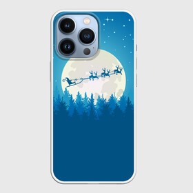 Чехол для iPhone 13 Pro с принтом Санта с Оленями в Белгороде,  |  | christmas | merry christmas | santa claus | дед мороз | ёлка | зима | луна | мороз | новогодние олени | новый год | оленёнок рудольф | подарок | праздник | рождество | с новым годом | сани | санта клаус | свитер с оленями