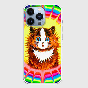 Чехол для iPhone 13 Pro с принтом Psychedelic Rainbow Cat в Белгороде,  |  | benedict cumberbatch | louis wain | louis wains cats | psychedelic rainbow cat | the electrical life | антропоморфный | бенедикт камбербэтч | известный художник | кошачьи миры луиса уэйна | луис вэйн | луис уэйн | радуга | радужный кот
