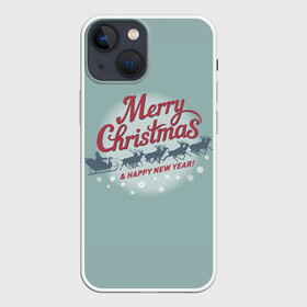 Чехол для iPhone 13 mini с принтом Merry Christmas (хо хо хо) в Белгороде,  |  | christmas | merry christmas | santa claus | дед мороз | ёлка | зима | мороз | новый год | олени | подарок | праздник | рождество | с новым годом | сани с оленями | санта клаус | снегурочка | снежинки