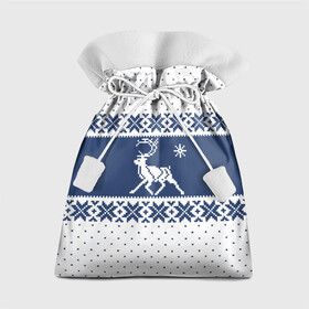 Подарочный 3D мешок с принтом Северный Олень (звезда) в Белгороде, 100% полиэстер | Размер: 29*39 см | merry christmas | алатырь | бабушкин свитер | ёлка | животное | зверь | лось | новый год | обережная вышивка | олень | орнамент | охота | подарок | рогач | рождество | свитер | свитер с оленями
