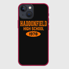 Чехол для iPhone 13 mini с принтом Haddonfield High School 1978 в Белгороде,  |  | face | haddonfield | halloween | high | killer | leather | maniac | michael | myers | mystic | school | uniform | кожаное | лицо | майерс | майкл | мистика | старшая | униформа | форма | хаддонифилд | хэллоуин | ш