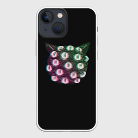 Чехол для iPhone 13 mini с принтом Космический Кот Монстр в Белгороде,  |  | aliens | cat | eye | eyes | ghost | halloween | illusion | monster | mystic | space | ufo | глаз | глаза | иллюзия | космический | кот | кошка | мистика | монстр | нло | призрак | пришельцы | хэллоуин