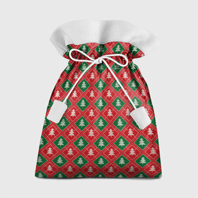 Подарочный 3D мешок с принтом Ёлочки (красно зелёные) в Белгороде, 100% полиэстер | Размер: 29*39 см | merry christmas | бабушкин свитер | дед мороз | ёлка | елочные шары | новогодний подарок | новый год | подарок | природа | рождество | свитер | свитер с ёлками | снежинки