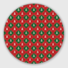 Круглый коврик для мышки с принтом Ёлочки (красно зелёные) в Белгороде, резина и полиэстер | круглая форма, изображение наносится на всю лицевую часть | merry christmas | бабушкин свитер | дед мороз | ёлка | елочные шары | новогодний подарок | новый год | подарок | природа | рождество | свитер | свитер с ёлками | снежинки