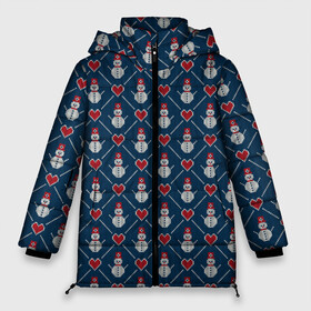 Женская зимняя куртка Oversize с принтом Снеговики с Сердечками в Белгороде, верх — 100% полиэстер; подкладка — 100% полиэстер; утеплитель — 100% полиэстер | длина ниже бедра, силуэт Оверсайз. Есть воротник-стойка, отстегивающийся капюшон и ветрозащитная планка. 

Боковые карманы с листочкой на кнопках и внутренний карман на молнии | love | merry christmas | дед мороз | ёлка | зима | любовь | мороз | новый год | подарок | праздник | рождество | с новым годом | сантаклаус | свитер | свитер с сердечками | свитер со снеговиками | сердца | снег