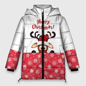 Женская зимняя куртка Oversize с принтом Оленёнок (Merry Christmas) в Белгороде, верх — 100% полиэстер; подкладка — 100% полиэстер; утеплитель — 100% полиэстер | длина ниже бедра, силуэт Оверсайз. Есть воротник-стойка, отстегивающийся капюшон и ветрозащитная планка. 

Боковые карманы с листочкой на кнопках и внутренний карман на молнии | merry christmas | santa claus | дед мороз | ёлка | зверь | зима | лось | мороз | новогодние олени | новый год | оленёнок бэмби | оленёнок рудольф | олень | подарок | празд | рождество | с новым годом | сантаклаус