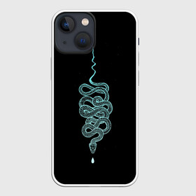 Чехол для iPhone 13 mini с принтом вьющаяся змея в Белгороде,  |  | animal | blue | curly | dangerous | deadly | ghostly | phobia | reptile | snake | вьющаяся | голубая | животное | змея | опаснавя | призрачная | фобия