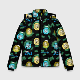 Зимняя куртка для мальчиков 3D с принтом Новогодний принт с тиграми в Белгороде, ткань верха — 100% полиэстер; подклад — 100% полиэстер, утеплитель — 100% полиэстер | длина ниже бедра, удлиненная спинка, воротник стойка и отстегивающийся капюшон. Есть боковые карманы с листочкой на кнопках, утяжки по низу изделия и внутренний карман на молнии. 

Предусмотрены светоотражающий принт на спинке, радужный светоотражающий элемент на пуллере молнии и на резинке для утяжки | 2022 | christmas cat | kitten | mood | toys | tree | year | год | елка | елки | елочные | золотой | игрушки | кот | котенок | кошачьи | настроение | новогодние | новый тигра | пушистая | снежная | тигр | фон | черный
