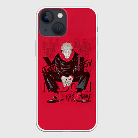 Чехол для iPhone 13 mini с принтом Itadori   Jujutsu Kaisen в Белгороде,  |  | anime | jujutsu kaisen | manga | sorsery fight | yuji itadori | аниме | джутсу кайсен | дзюдзюцу кайсэн | засранец | итадори юдзи | маг | магическая битва | манга | проклятия | сосуд для сукуна | чосо