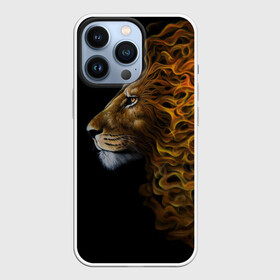 Чехол для iPhone 13 Pro с принтом ПЛАМЕННЫЙ ЛЕВ в Белгороде,  |  | fire | flame | king | lion | вожак | голова | животные | звери | кошки | лев | огонь | пламя | царь