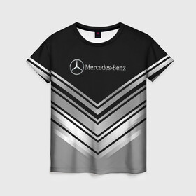 Женская футболка 3D с принтом [Mercedes-Benz] Текстура в Белгороде, 100% полиэфир ( синтетическое хлопкоподобное полотно) | прямой крой, круглый вырез горловины, длина до линии бедер | amg | mercedes | mercedesamg gt | sport | амг | мерседес | мерседесбенц амг | спорт