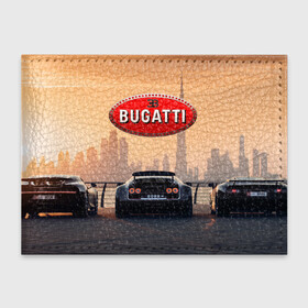 Обложка для студенческого билета с принтом Bugatti на фоне Дубая ОАЭ с логотипом в Белгороде, натуральная кожа | Размер: 11*8 см; Печать на всей внешней стороне | Тематика изображения на принте: bugatti chiron | bugatti veyron | бугатти | гиперкары | дубай | закат | оаэ | спортивные машины | спорткары