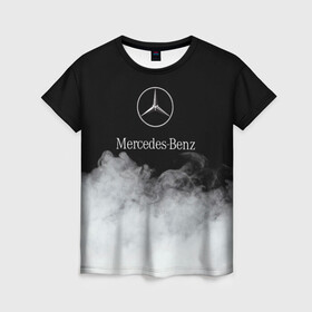 Женская футболка 3D с принтом [Mercedes-Benz] Облака в Белгороде, 100% полиэфир ( синтетическое хлопкоподобное полотно) | прямой крой, круглый вырез горловины, длина до линии бедер | amg | mercedes | mercedesamg gt | sport | амг | мерседес | мерседесбенц амг | спорт