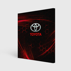 Холст квадратный с принтом [Toyota] Неоновые соты в Белгороде, 100% ПВХ |  | auto | sport | toyota | авто | автомобиль | бренд | спорт | тойота