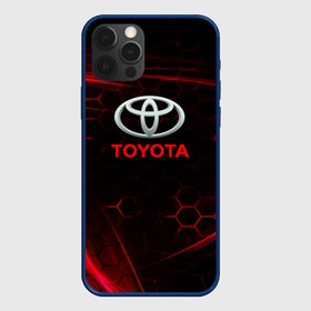 Чехол для iPhone 12 Pro с принтом [Toyota] Неоновые соты в Белгороде, силикон | область печати: задняя сторона чехла, без боковых панелей | auto | sport | toyota | авто | автомобиль | бренд | спорт | тойота