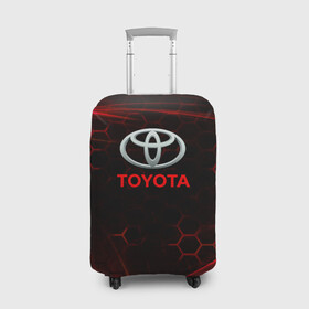 Чехол для чемодана 3D с принтом [Toyota] Неоновые соты в Белгороде, 86% полиэфир, 14% спандекс | двустороннее нанесение принта, прорези для ручек и колес | auto | sport | toyota | авто | автомобиль | бренд | спорт | тойота