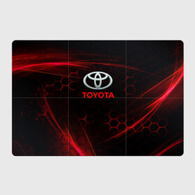 Магнитный плакат 3Х2 с принтом [Toyota] Неоновые соты в Белгороде, Полимерный материал с магнитным слоем | 6 деталей размером 9*9 см | auto | sport | toyota | авто | автомобиль | бренд | спорт | тойота