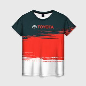 Женская футболка 3D с принтом [Toyota] Texture в Белгороде, 100% полиэфир ( синтетическое хлопкоподобное полотно) | прямой крой, круглый вырез горловины, длина до линии бедер | auto | sport | texture | toyota | авто | автомобиль | бренд | спорт | текстура | тойота