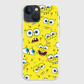 Чехол для iPhone 13 mini с принтом Губка Боб   SpongeBob pattern в Белгороде,  |  | sponge bob | spongebob | губка боб | квадратные штаны | сквэр пэнтс | спанч боб