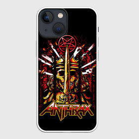 Чехол для iPhone 13 mini с принтом Anthrax   For All Kings в Белгороде,  |  | anthrax | for all kings | антракс | грувметал | группы | метал | музыка | рок | трэшметал