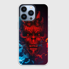 Чехол для iPhone 13 Pro с принтом Diablo Fire Ice в Белгороде,  |  | black | demon | devil | fire | hell | horns | ice | prints | top | trend | ад | демон | дьявол | лёд | огонь | принты | рога | топ | тренд | черный