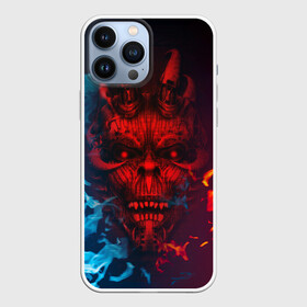 Чехол для iPhone 13 Pro Max с принтом Diablo Fire Ice в Белгороде,  |  | Тематика изображения на принте: black | demon | devil | fire | hell | horns | ice | prints | top | trend | ад | демон | дьявол | лёд | огонь | принты | рога | топ | тренд | черный