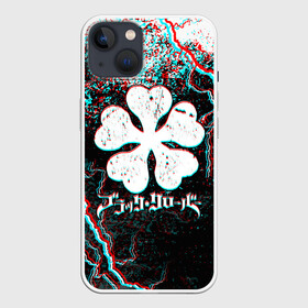 Чехол для iPhone 13 с принтом BLACK CLOVER GLITCHF FLASHES в Белгороде,  |  | asta | black bull | black clover | bull | clover | аста | бык | клевер | чёрный бык | чёрный клевер