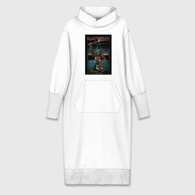 Платье удлиненное хлопок с принтом Iron Maiden Самурай в Белгороде,  |  | iron maiden | metal | катана | метал | рок | самурай | харакири