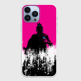 Чехол для iPhone 13 Pro Max с принтом Катана Зеро Самурай | Katana Zero Anime в Белгороде,  |  | anime | grunge | japan | pink | аниме | анимэ | гранж | иероглифы | мульт | полосы | потертости | самурай | символ | узоры | япония