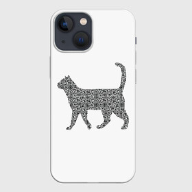 Чехол для iPhone 13 mini с принтом QR   кот в Белгороде,  |  | lockdown | qrкод | коронавирус | кот | котики | минимализм