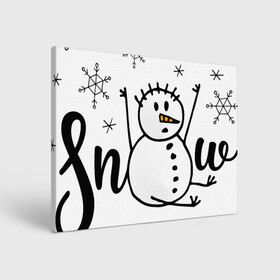 Холст прямоугольный с принтом Снеговик ловит снежинки в Белгороде, 100% ПВХ |  | дудл | зима | зимний | леттеринг | надпись | нарисованный | от руки | снег | снеговик | снежинки | текст