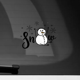 Наклейка на автомобиль с принтом Снеговик ловит снежинки в Белгороде, ПВХ |  | дудл | зима | зимний | леттеринг | надпись | нарисованный | от руки | снег | снеговик | снежинки | текст