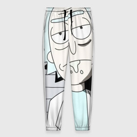 Мужские брюки 3D с принтом рикк в Белгороде, 100% полиэстер | манжеты по низу, эластичный пояс регулируется шнурком, по бокам два кармана без застежек, внутренняя часть кармана из мелкой сетки | рикиморти