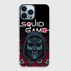 Чехол для iPhone 13 Pro Max с принтом ИГРА В КАЛЬМАРА   SQUID GAME   ВЕДУЩИЙ   УЗОР в Белгороде,  |  | Тематика изображения на принте: netflix | pattern | squid game | ведущий | игра в кальмара | игрок кальмара | кино | нетфликс | охрана | персонал | сериал | узор