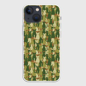 Чехол для iPhone 13 mini с принтом Кошки (камуфляж) в Белгороде,  |  | camouflage | cat | kitty pussy | military camouflage | барсик | год кота | животное | зверь | камуфляж | киска | кот | котофей | котяра | кошачий камуфляж | кошечка | кошка | маскировка | масхалат | милитари | мурзик | мурлыка