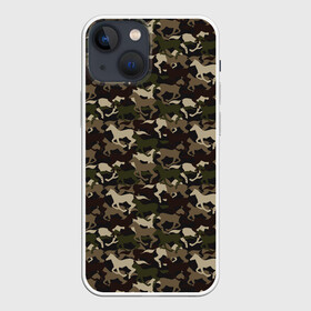 Чехол для iPhone 13 mini с принтом Лошади (камуфляж) в Белгороде,  |  | animals | camouflage | horse | military camouflage | safari | wild horse | zoo | военный камуфляж | дикая лошадь | дикая природа | жеребец | животные | звери | зоопарк | камуфляж | кляча | кобыла | конь | лошадь | маскировка | милитари